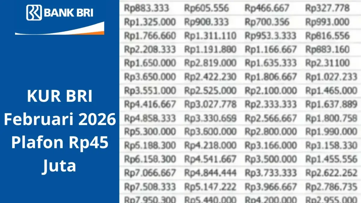 Cicilan KUR BRI 2026 Terbaru Pinjaman Rp45 Juta Lebih Ringan! Cek Skema dan Cara Ajukannya Canva KUR 45 Juta BRI.
