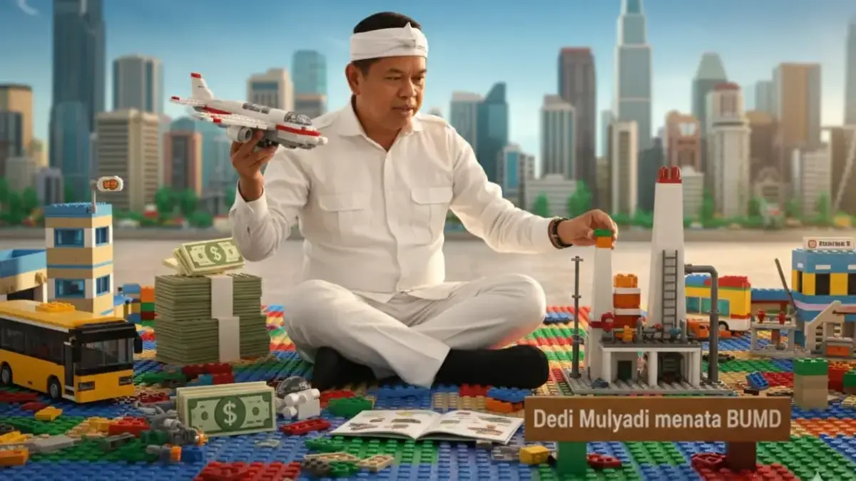 Siapkan Skema Holding, Ini Proyeksi Setoran Dividen BUMD Jawa Barat 2026 Ilustrasi Gubernur Jawa Barat Dedi Mulyadi tengah menata BUMD (Gemini AI)