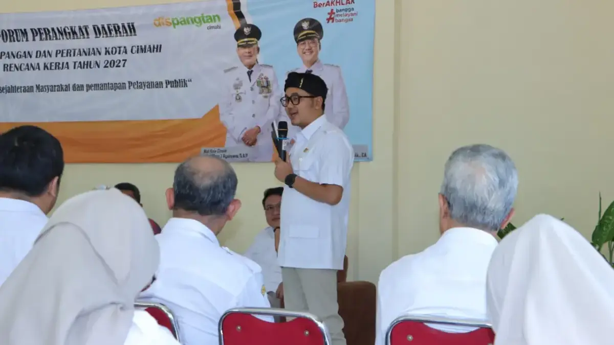 Wali Kota Cimahi, Adhitia Yudhistira saat Menghadiri FPD Dispangtan (mong)