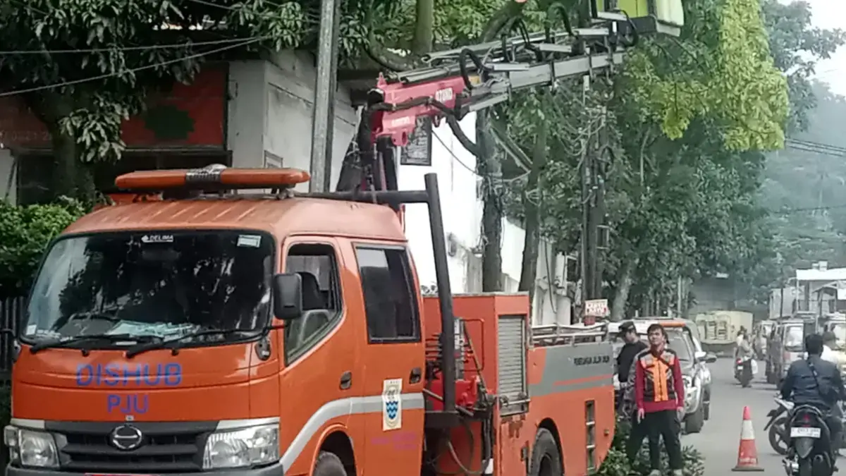 DLH Cimahi Fokus Pangkas Pohon Penghalang PJU di Ruas Jalan Rawan Gelap 