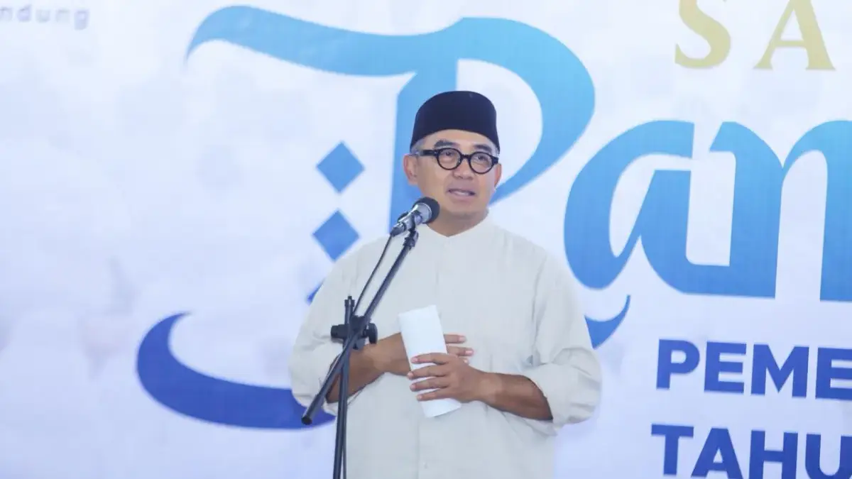 Wali Kota Bandung dalam rangkaian Safari Ramadan di Masjid Agung Kota Bandung, Kamis 19 Februari 2026. Foto Di