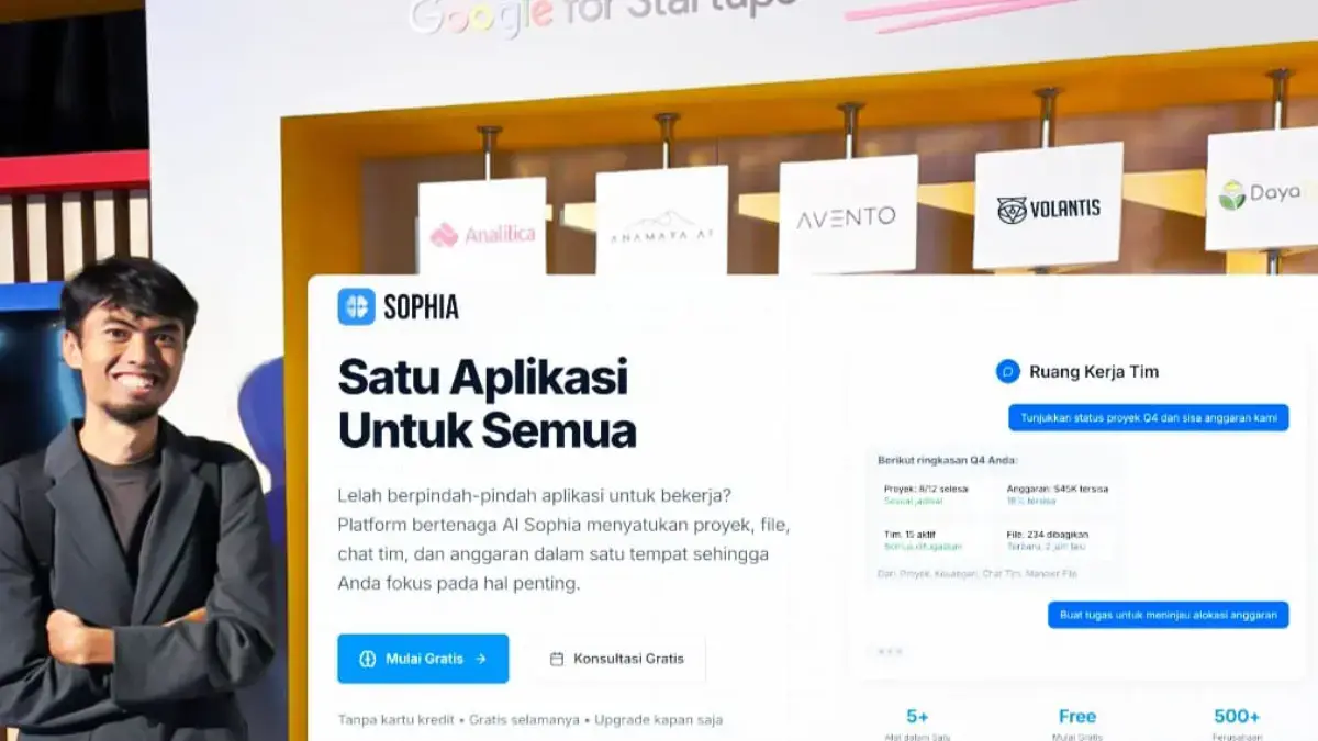 Startup AI Lokal Volantis Luncurkan Sophia AI 'Free Forever', Dorong Akselerasi Adopsi AI Nasional Perusahaan teknologi AI asal Indonesia, Volantis Technology, mencuri perhatian dalam ajang Google for AI