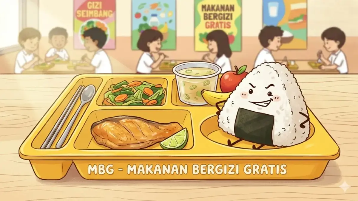 Siswa SMPN 6 Cimai Diduga Keracunan MBG Menu Onigiri, Begini Respons Orang Tua Siswa Ilustrasi Menu MBG Onigiri (Doc: Meta AI)