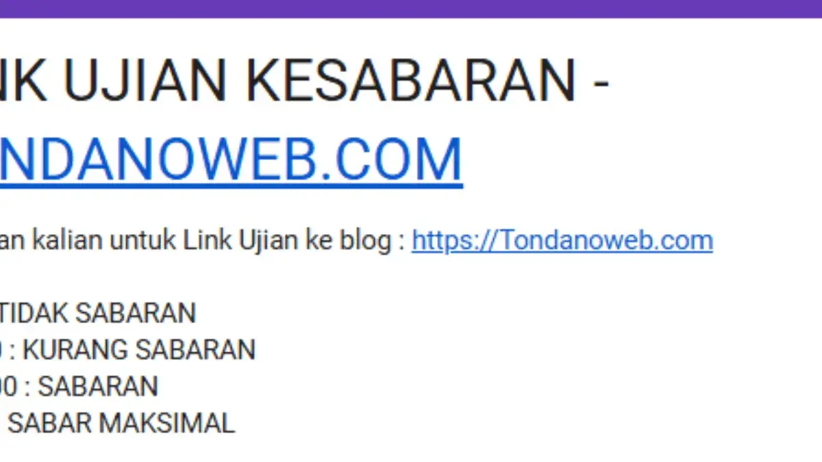 Link Tes Ujian Kesabaran Viral 2026, Apakah Kesabaranmu Setipis Tisu saat Puasa? Link Tes Ujian Kesabaran Viral 2026, Apakah Kesabaranmu Setipis Tisu saat Puasa?