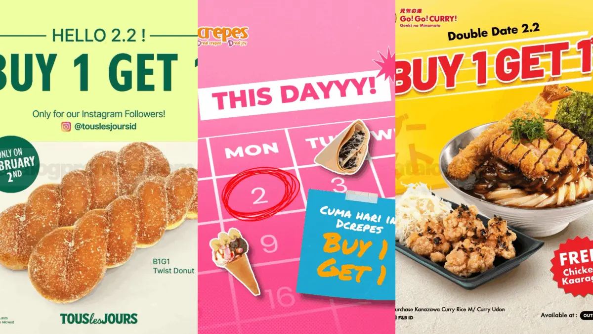 Promo Makanan dan Minuman Spesial 2.2: DCrepes, JCO dan Burger Bangor Lagi Diskon Promo makanan dan minuman spesial 2.2