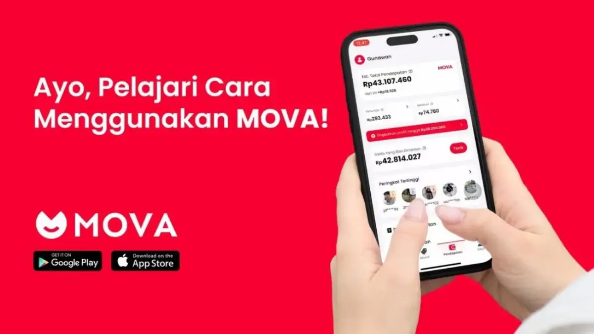 Aplikasi penghasil uang MOVa yang sedang Viral.
