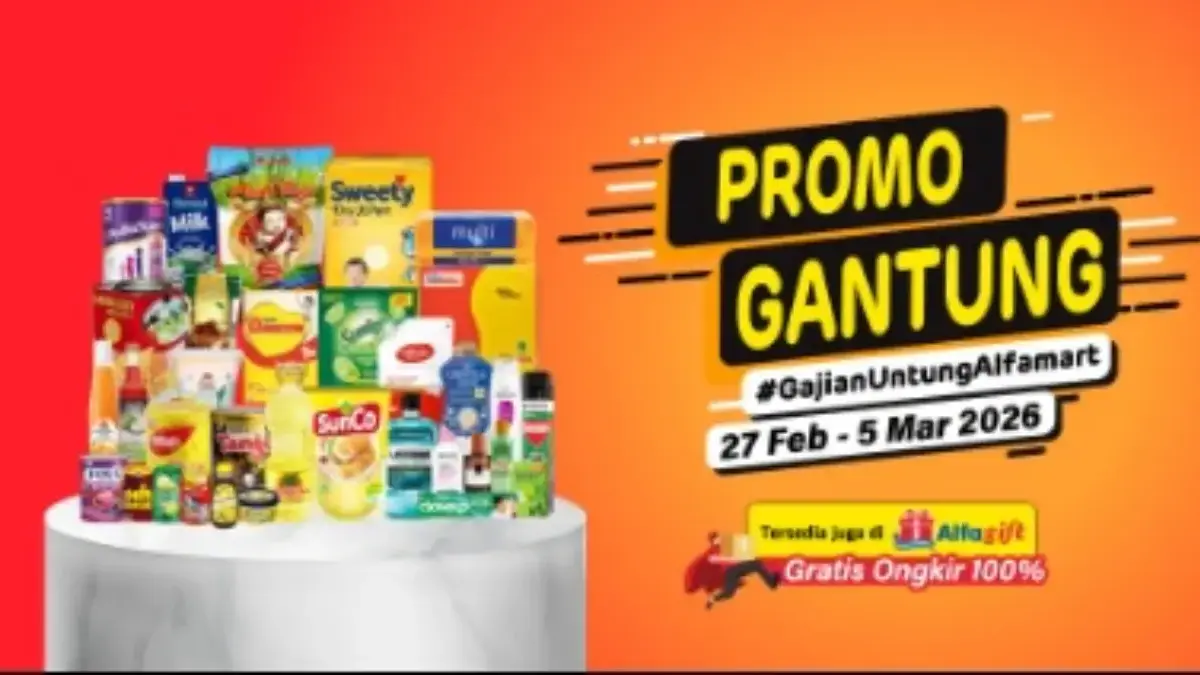 Poster promo Gantung Alfamart yang berlaku hari ini.