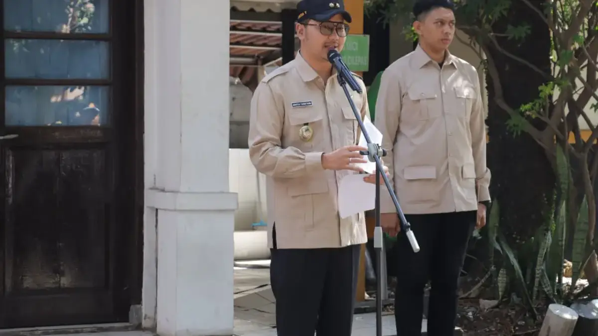 Wakil Wali Kota Cimahi, Adhitia Yudhistira saat Sambutan dalam Apel Gelar Persiapan Lebaran 2026 (mong)