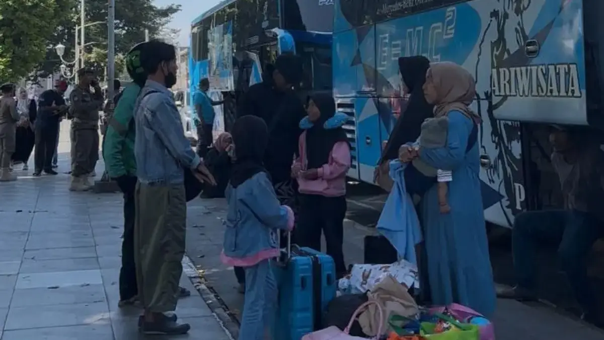 Salah satu pemudik asal Kota Bogor yang memanfaatkan program mudik gratis yang digelar Polresta Bogor Kota saa