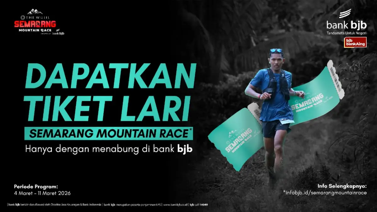 Dukung Gaya Hidup Sehat, bank bjb Buka Program Tiket Semarang Mountain Race 2026 bank bjb kembali menghadirkan program spesial bagi para pecinta lari trail melalui Semarang Mountain Race 2026