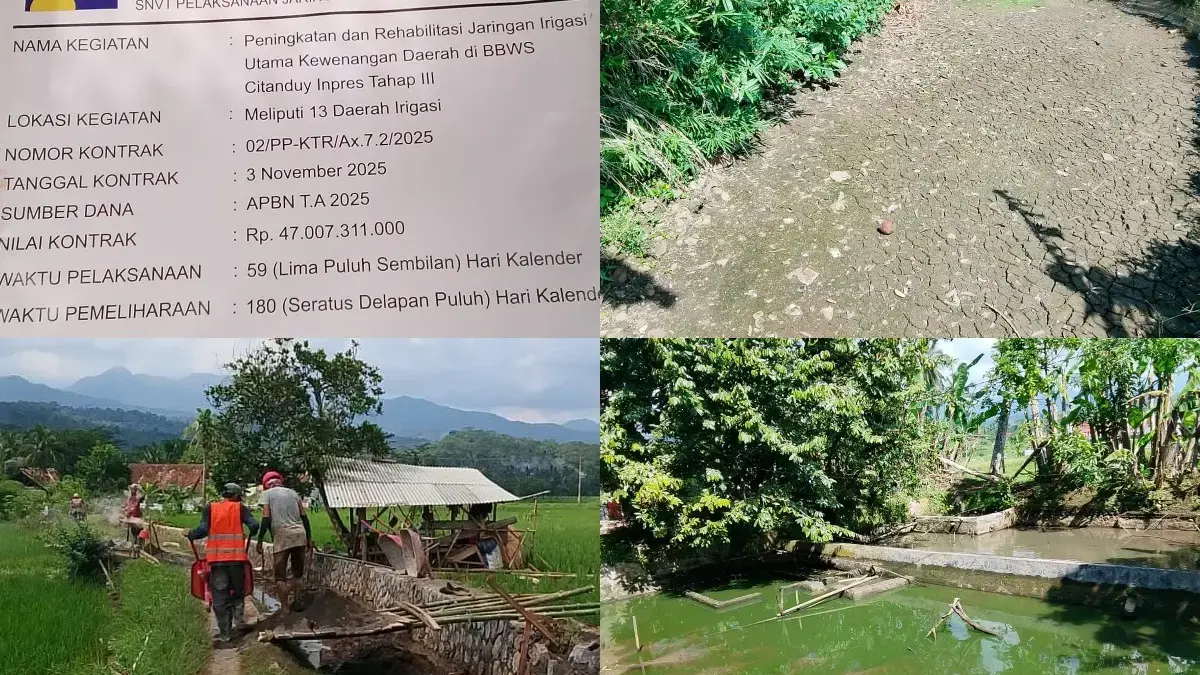 Sejumlah kolam milik warga di Desa Cimari Kabupaten Ciamis kering dan menyebabkan ikan mati