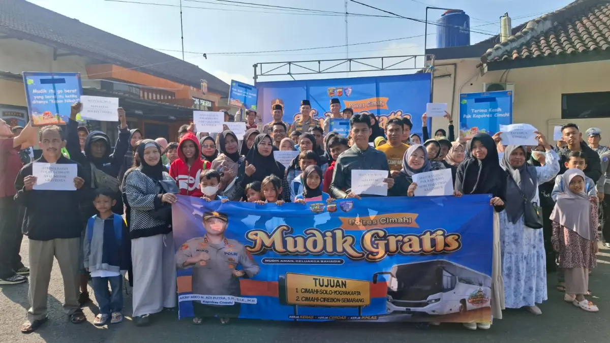 Polres Cimahi Gelar Mudik Gratis, 92 Warga Diberangkatkan 