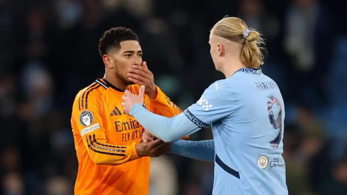 Jadwal Real Madrid vs Man City di 16 Besar Liga Champions Leg 1: Kutukan Bagi Si Pemecah Kebuntuan Jude Bellingham (kiri/Real Madrid) dan Erling Haaland (kanan/Manchester City).