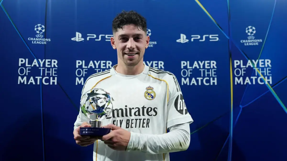 Federico Valverde jadi POTM pertandingan Real Madrid vs Man City.