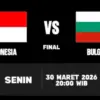 Sedang Tayang! Link Live Streaming Indonesia vs Bulgaria, Gratis di Sini