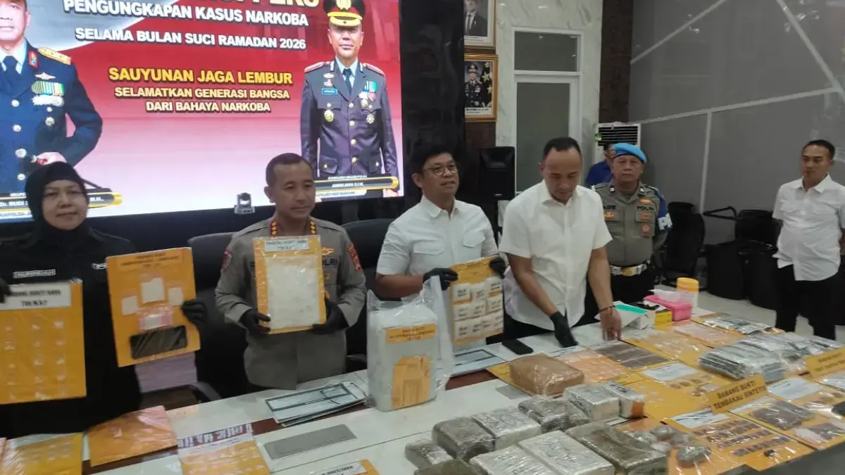 Dok. Pengungkapan kasus peredaran narkoba yang terjadi sepanjang bulan Ramadan. Rabu (11/3). Foto. Sandi Nugra