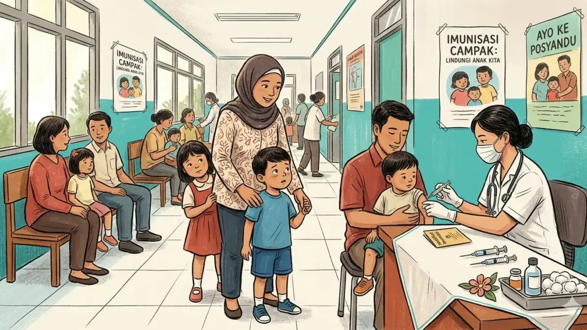 Kasus Campak di Jawa Barat Melonjak, Warga Diminta Waspada Penularan Saat Mudik Lebaran 2026 lustrasi imunisasi campak