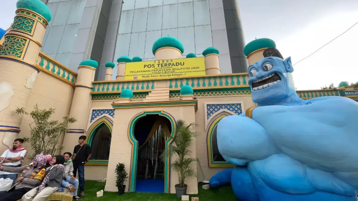 olres Bogor menghadirkan inovasi pelayanan dengan membangun pos terpadu unik bertema Timur Tengah ala Aladin