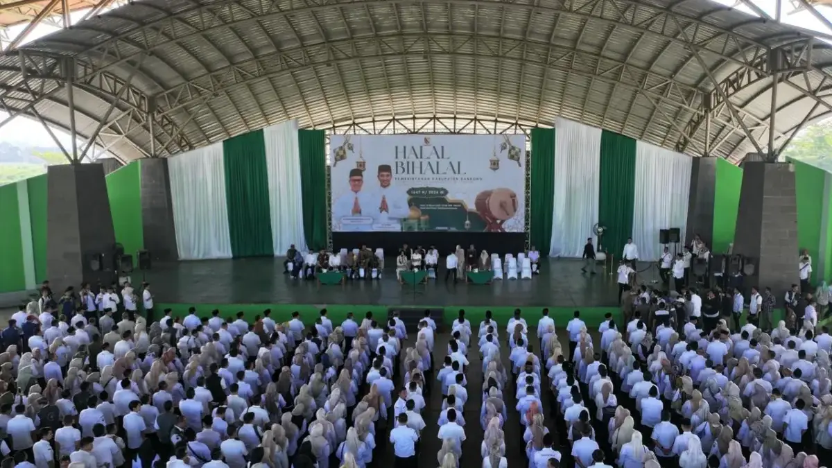 Pemerintah Kabupaten Bandung menggelar Halal Bihalal 1447 Hijriah di Dome Balerame, Soreang, Rabu (25/3/2026)