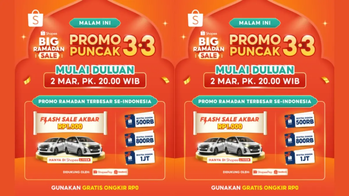 Kode Voucher Shopee 3.3 Spesial Big Ramadan Sale, Banjir Potongan Harga dan Gratis Ongkir Kode Voucher Shopee 3.3 Spesial Big Ramadan Sale, Banjir Potongan Harga dan Gratis Ongkir