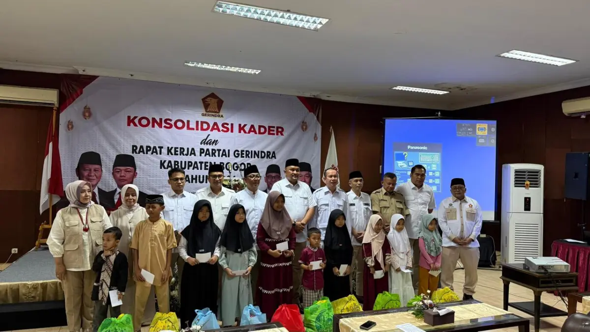 DPC Gerindra Kabupaten Bogor Konsolidasi Kader, Santuni Puluhan Anak Yatim di Bulan Ramadan