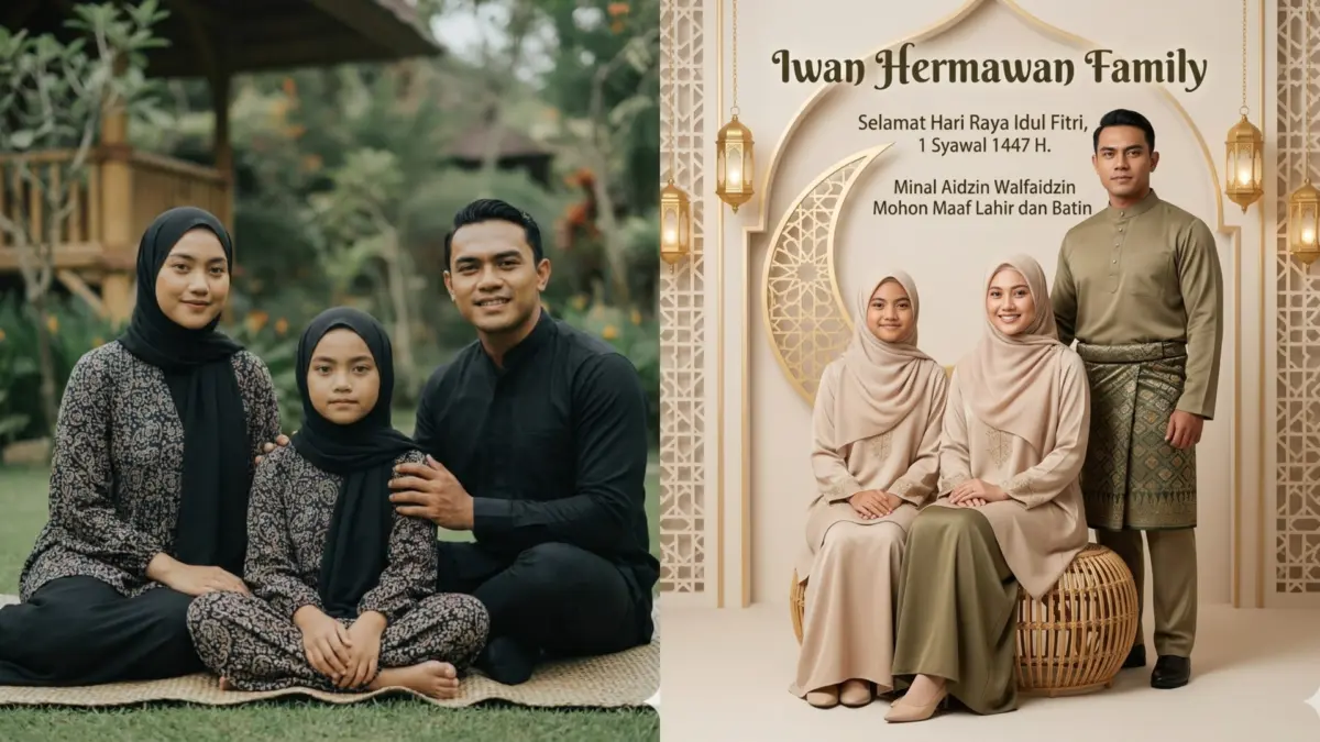 Prompt AI edit foto keluarga lebaran