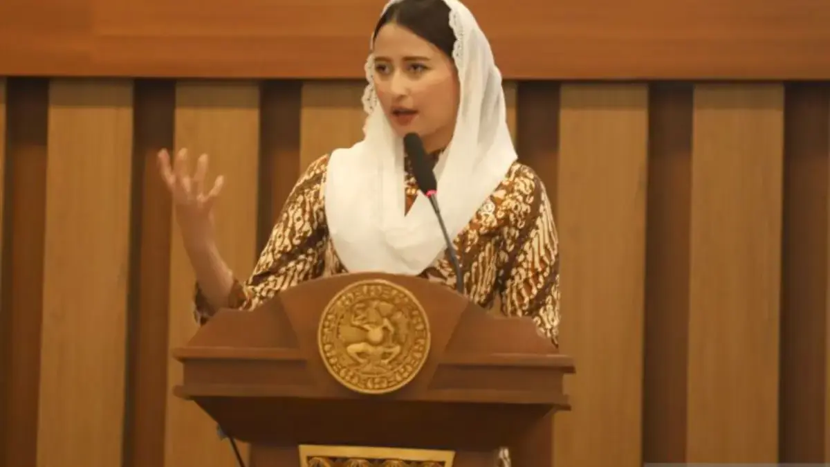 Wakil Menteri Perdagangan (Wamendag) Dyah Roro Esti Widya Putri saat memberikan kuliah umum di Universitas Air