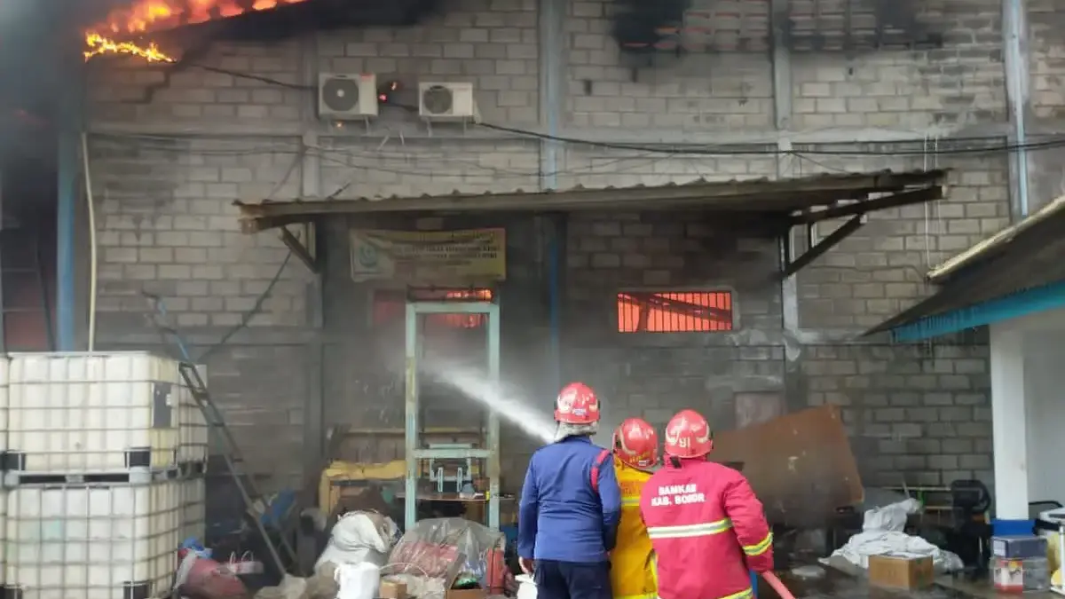 Pabrik Kasur di Gunung Sindur Ludes Terbakar, Percikan Api Diduga Akibat Kabel Tertarik Beko