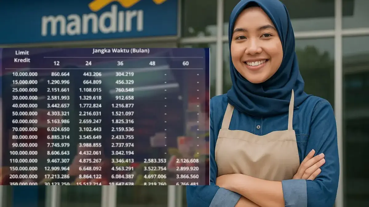 Simak Tabel Angsuran KUR Mandiri Terbaru April 2026 dengan Plafon Pinjaman Rp10 Juta hingga Rp15 Juta