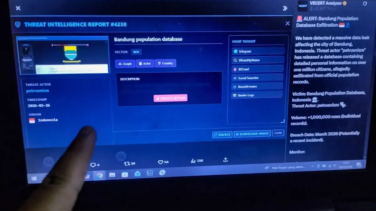 Dugaan Kebocoran Data Penduduk Kota Bandung, Pengamat Nilai Jadi Alarm Perkuat Tata Kelola Keamanan Digital