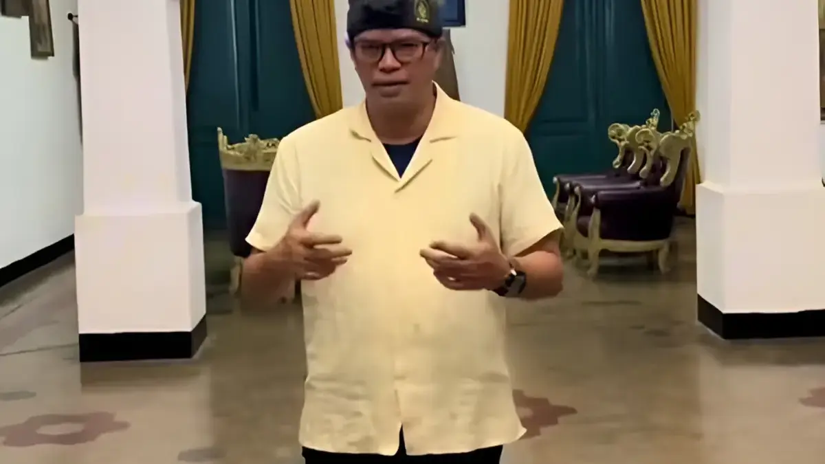 Tangkapan layar dari video penyampaian Radya Anom Karaton Sumedang Larang, R Lucky Soemawilaga yang menyatakan