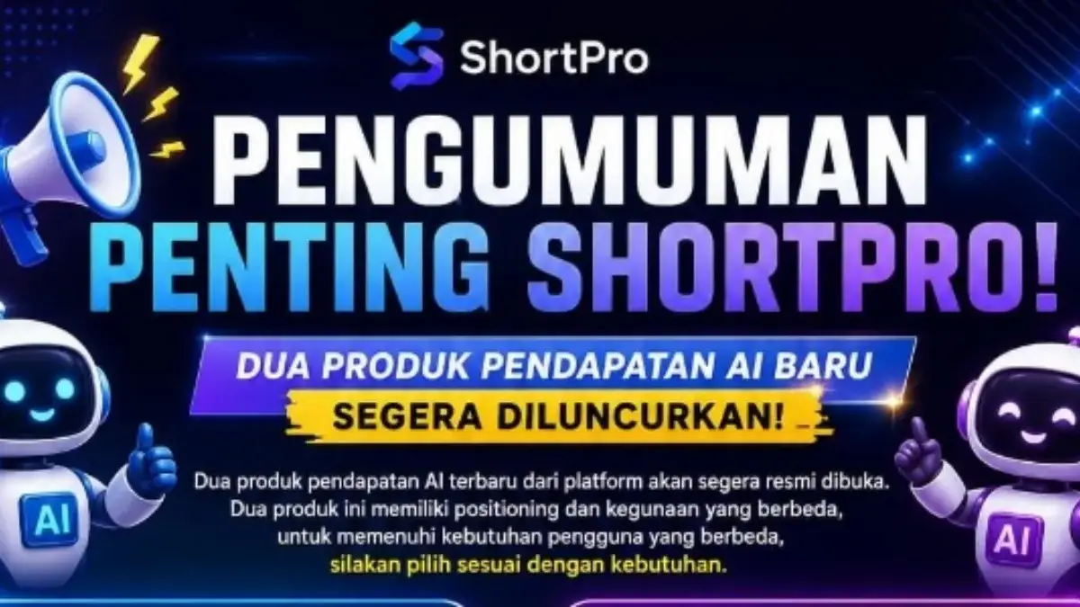 Pengumuman terbaru dari aplikasi Short Pro yang masih gencar mengadakan program baru.