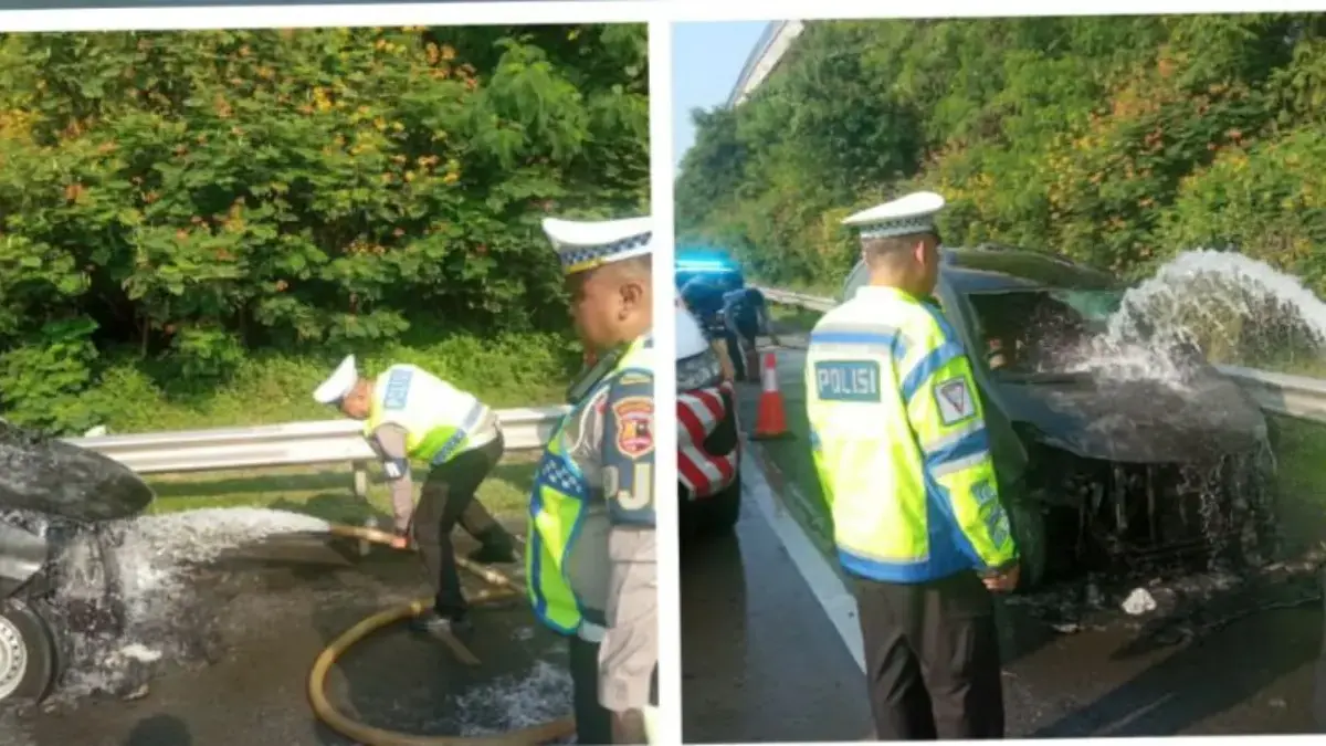 Toyota Avanza Terbakar di Tol Jagorawi Bogor, Diduga Dipicu Korsleting Kelistrikan Diduga Korsleting Listrik, Toyota Avanza Terbakar di Tol Jagorawi Bogor