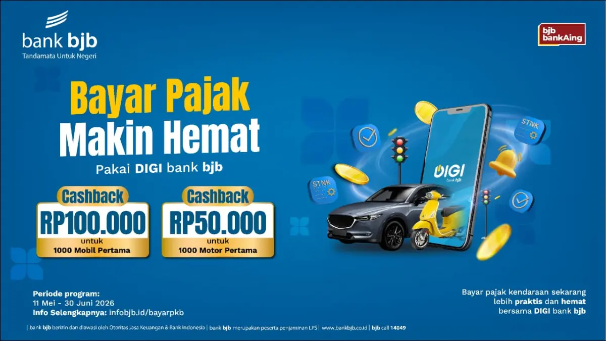bank bjb Hadirkan Promo Cashback Bayar Pajak Kendaraan Lewat DIGI bank bjb
