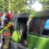 Diduga Alami Korsleting Aki, Angkot Tua Trayek Salabenda-Pasar Anyar Bogor Hangus Terbakar