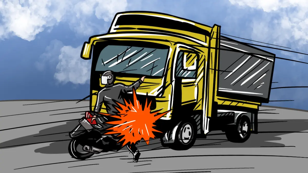 Seorang pengendara sepeda motor tewas setelah terlibat kecelakaan dengan mobil pikap di Jalan Raya Pasar Cisee