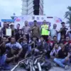 Polres Banjar bersama komunitas otomotif berkumpul menyatakan deklarasi anti knalpor brong di Alun Al