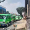 Para sopir angkot trayek 21 rute Ciawi-Baranangsiang mendatangi kantor Dishub Kota Bogor pada Senin (29/6/2026