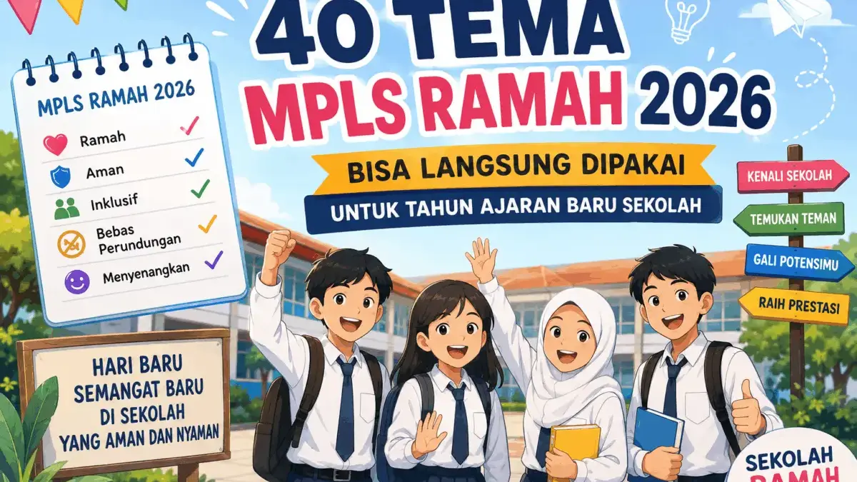 40 Tema MPLS Ramah 2026, Bisa Langsung Dipakai untuk Tahun Ajaran Baru 40 Tema MPLS Ramah 2026, Bisa Langsung Dipakai untuk Tahun Ajaran Baru