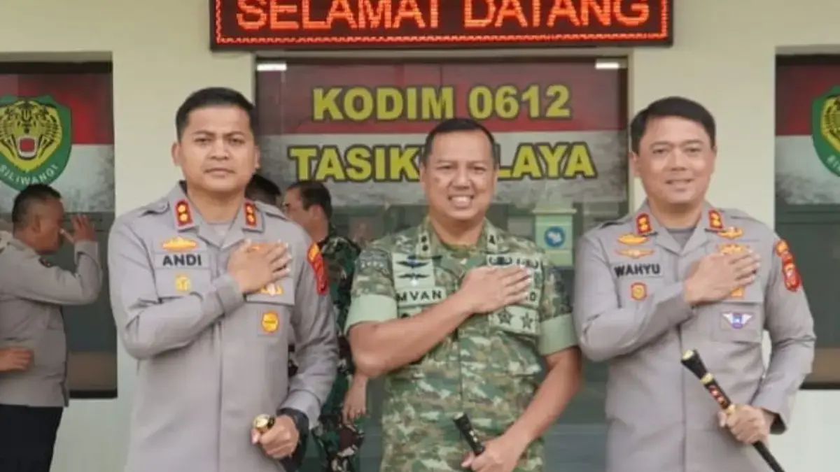 Kapolres Kabupaten dan Kota Tasikmalaya silaturahmi dengan Dandim 0612/Tasikmalaya, Selasa (14/7/2026). HUMAS