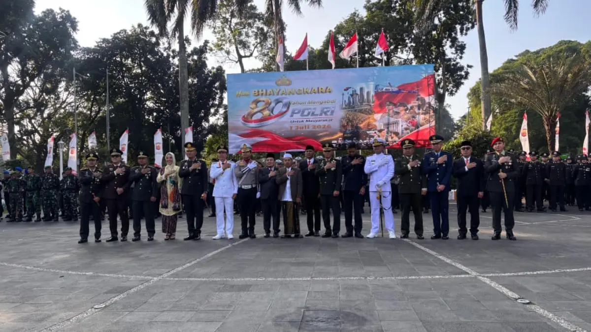 Refleksi HUT Bhayangkara ke-80, Kapolresta Bogor Kota Minta Maaf kepada Masyarakat dan Janji Terus Berbenah Jajaran Polresta Bogor Kota bersama Pemerintah Kota Bogor dan Unsur Forkopimda usai melangsungkan upacara HUT