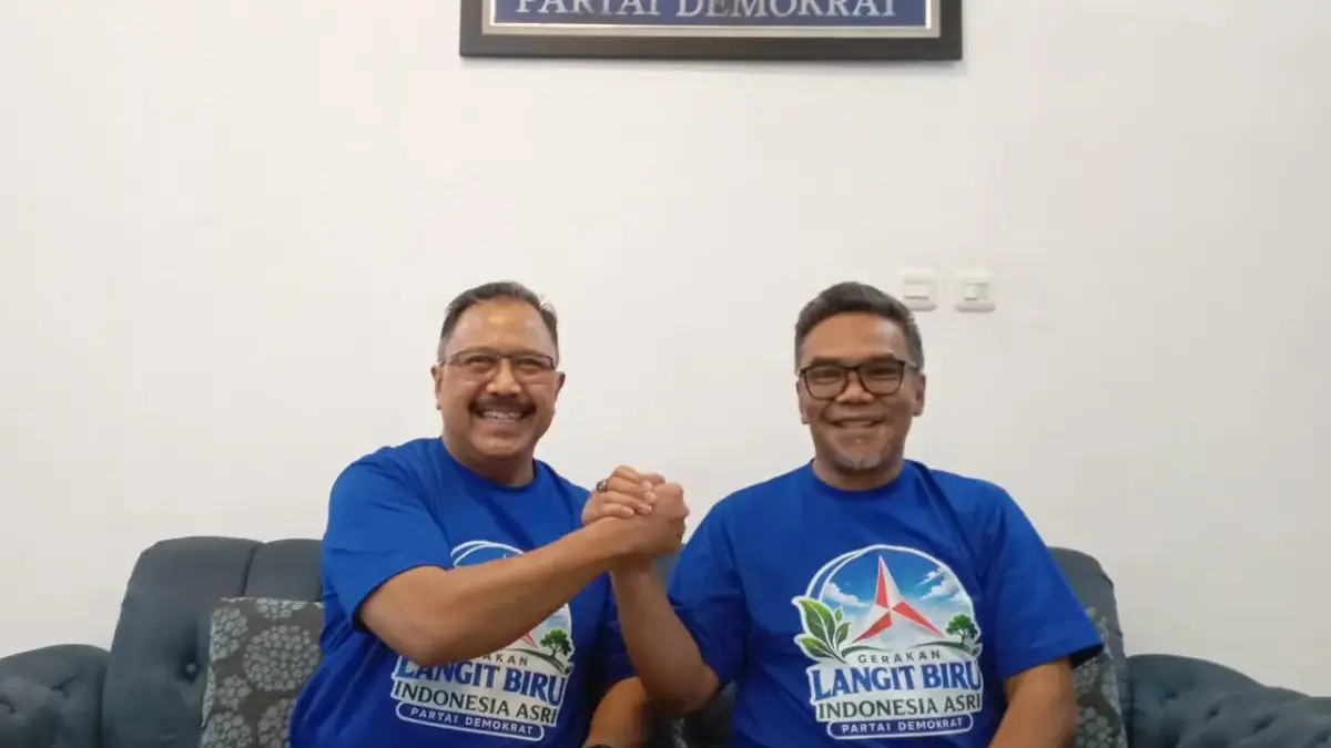 Demokrat Cimahi Mulai Panaskan Mesin Politik, Strategi Penambahan Kursi Telah Disiapkan Sejak Dini Ketua DPC Partai Demokrat Cimahi, Agung Budi Santoso (Kanan) dan Sekretaris DPC Partai Demokrat Cimahi, Iwan S