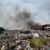 Kondisi TPA Sarimukti saat kebakaran besar pada Agustus 2023 lalu. Dok Jabar Ekspres/Suwitno