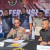 Kapolres Banjar AKBP Didi Dewantoro saat menggelar konferensi pers kasus anggota DPRD Banjar yang diduga menip