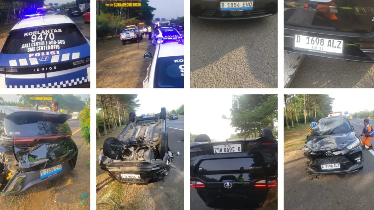 Kecelakaan lalu lintas terjadi di Ruas Tol Jagorawi KM 39+600 A arah Bogor, Rabu (29/7/2026) sekitar pukul 07.