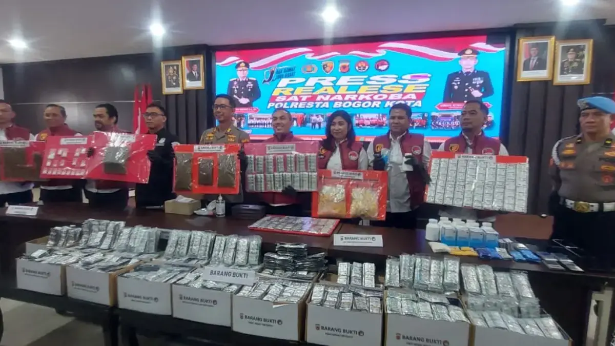 Polresta Bogor Kota Bongkar 61 Kasus Narkoba Periode Mei-Juli, 68 Tersangka Ditangkap 