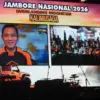 Suasana Jambore Nasional 2026 Komunitas Overlanding Indonesia yang digelar di kawasan Bendungan Leuwikeris, Ke