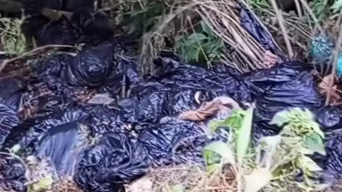 Tangkapan layar video viral diduga sampah sisa MBG dibuang di Bukit Unggul perbatasan Kabupaten Bandung Barat