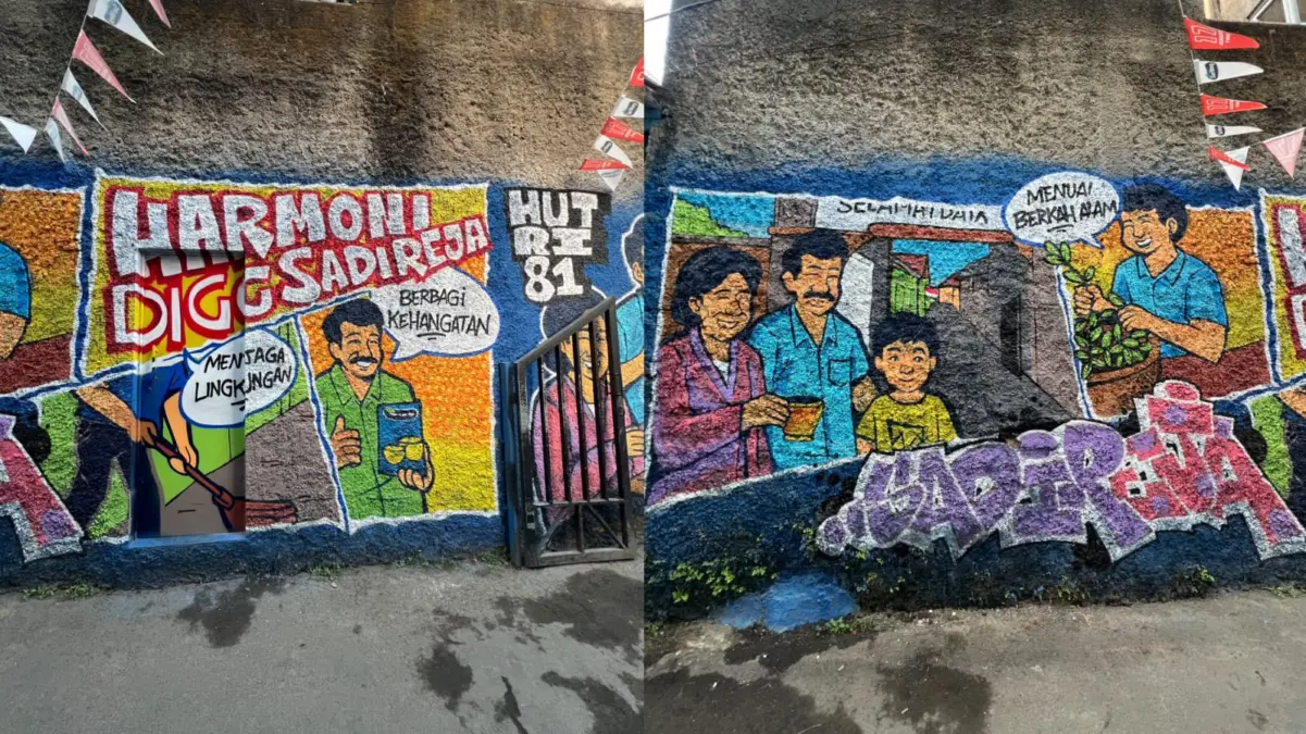 Mural Jadi Pembeda, Gapura Warga Bandung Menang Lomba Hias SariWangi Mural Kota Bandung