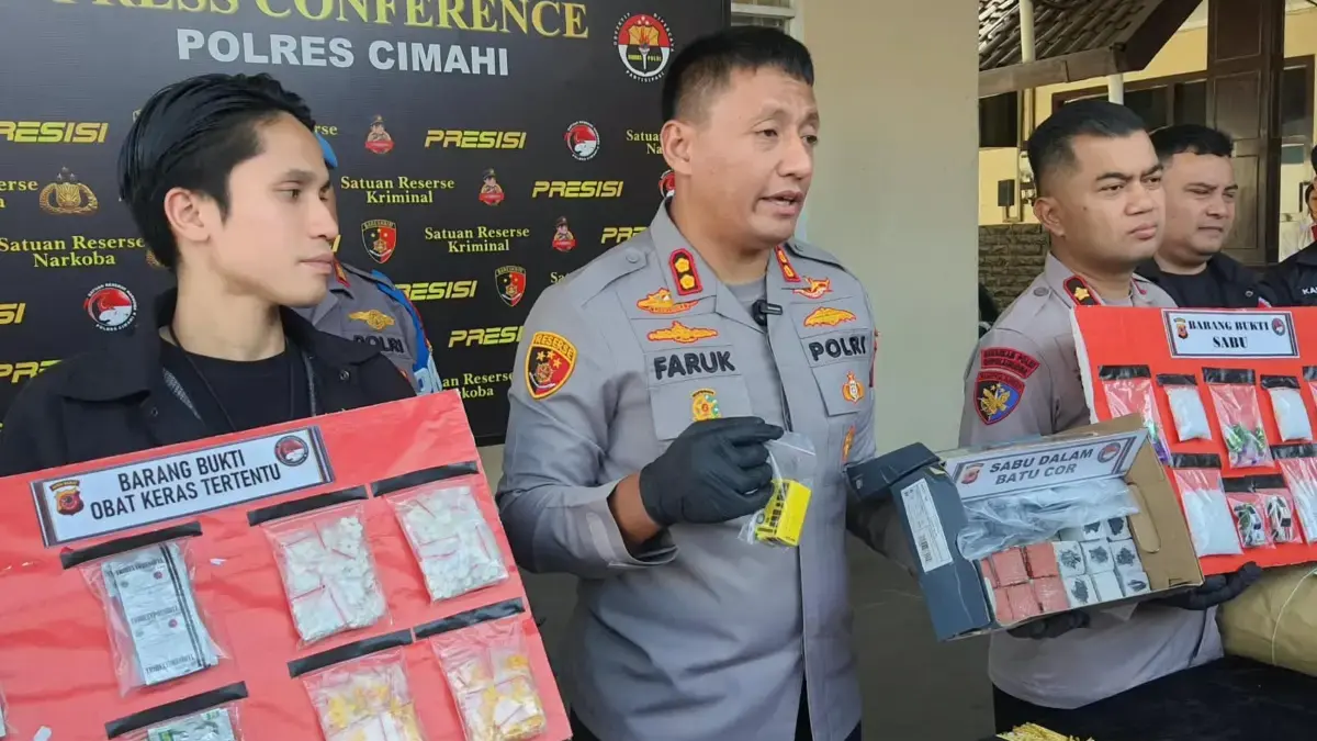 Polres Cimahi Bongkar Modus Peredaran Narkoba, Mobil Mainan hingga Batu Cor Jadi Media Penyelundupan